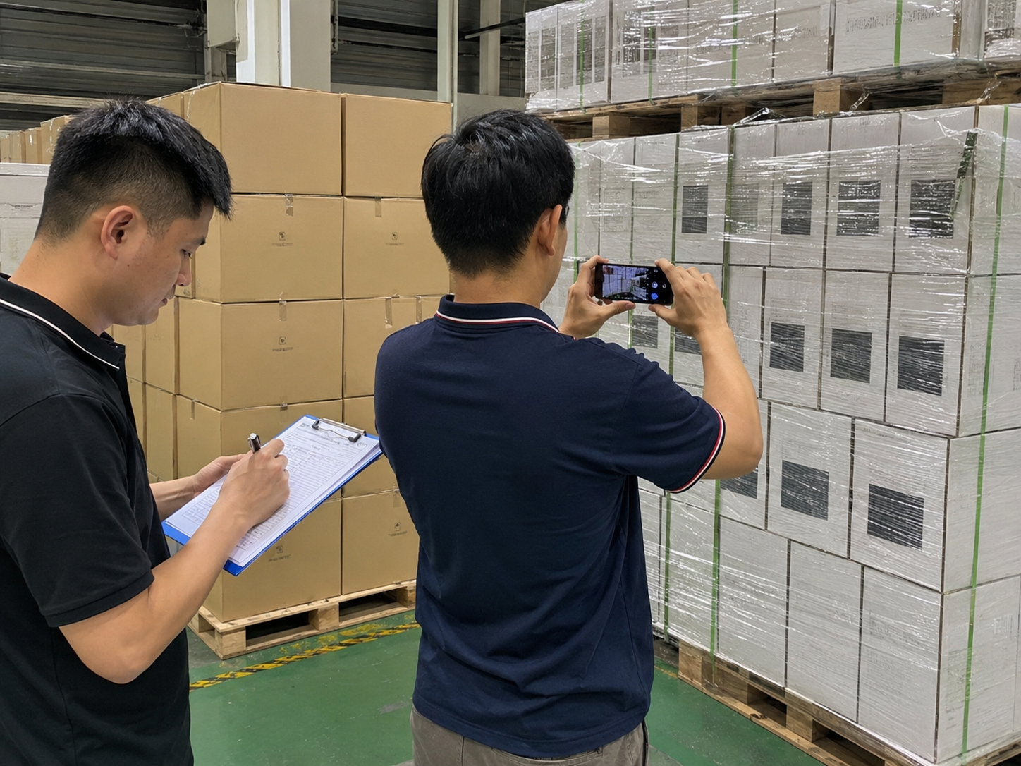 Warehouse photo inspection of cartons before shipment from China